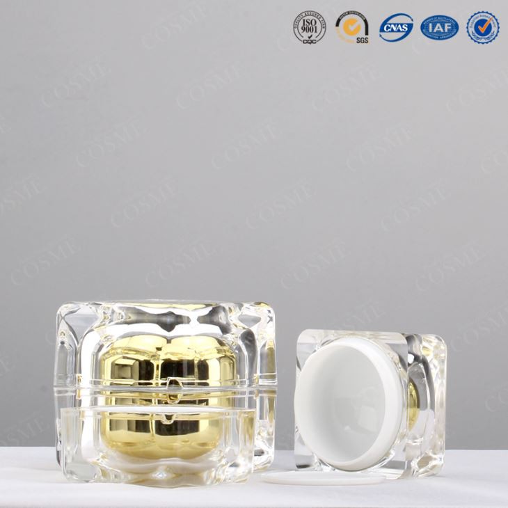 square acrylic cosmetic jar 