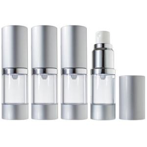 10 ml бутилка безвъздушна помпа сребро