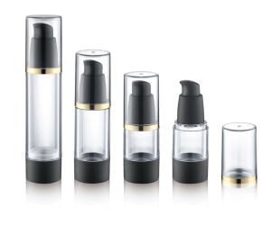 Черна бутилка безвъздушна помпа 30ml