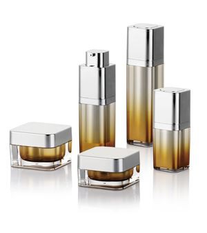 Квадратна акрилна бутилка безвъздушна помпа