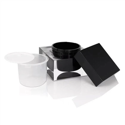 Празен квадратен козметичен буркан за многократна употреба и козметична бутилка